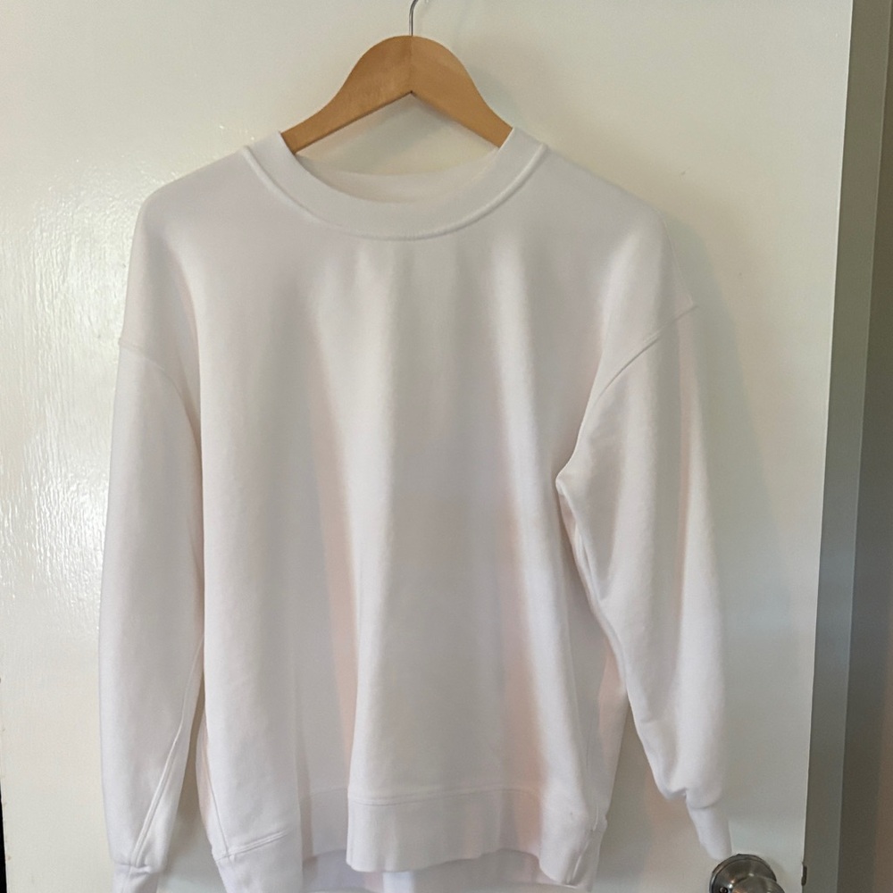 lululemon athletica Classic Oversized White Crew Neck Sweatshirt